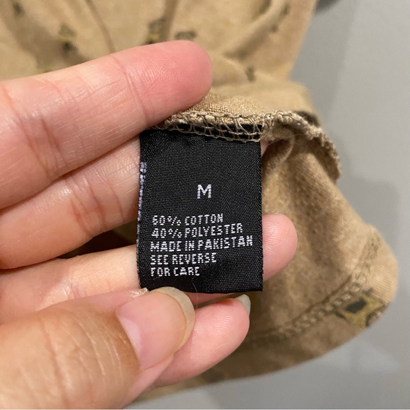 Creative Destruction Allover Pug Print T-Shirt Unisex Brown Pocket Medium - Picture 5 of 7